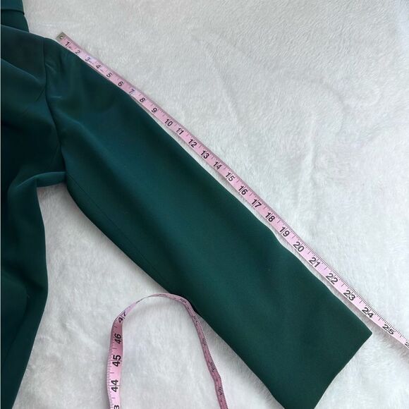 Hugo Buscati Women's 8 Longline Silk Blazer Jacket Teal Green Modern Officewear - Picture 10 of 10